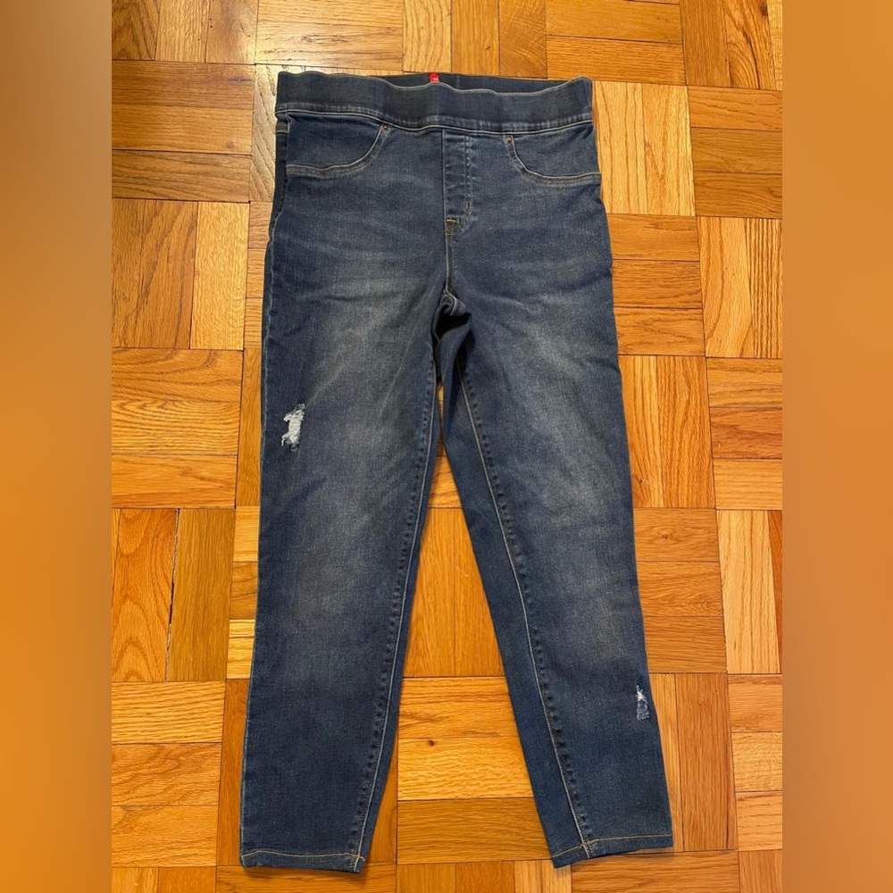 Spanx Women’s Skinny Blue Jeans Distressed